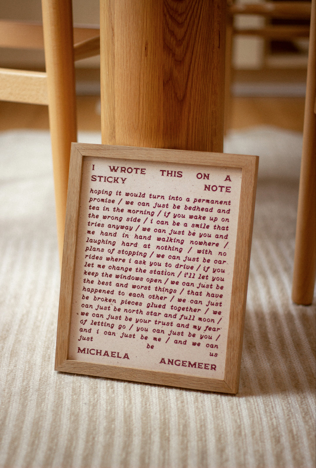 We Can Just Be Us Poetry Print