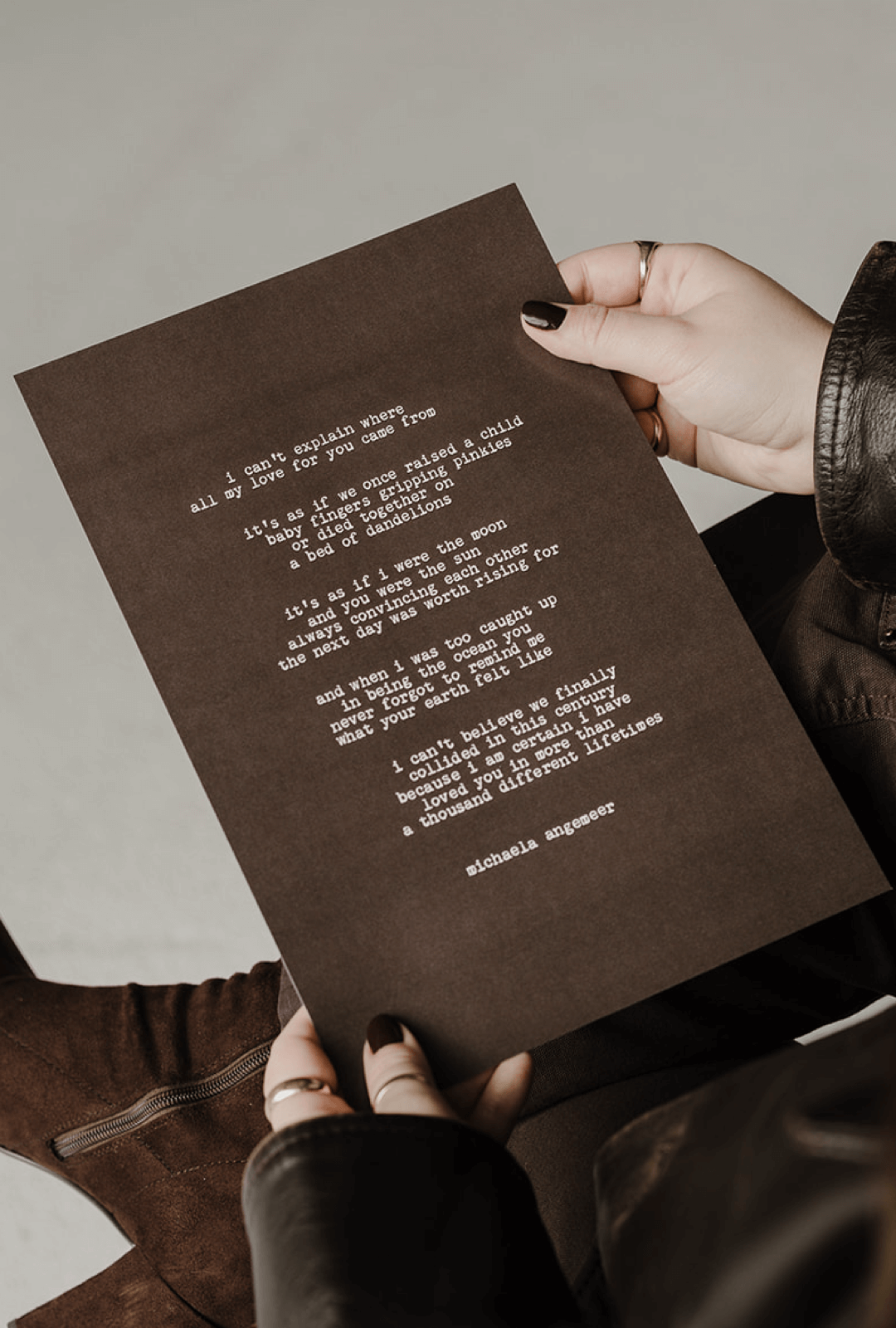 A Thousand Different Lifetimes Poetry Print