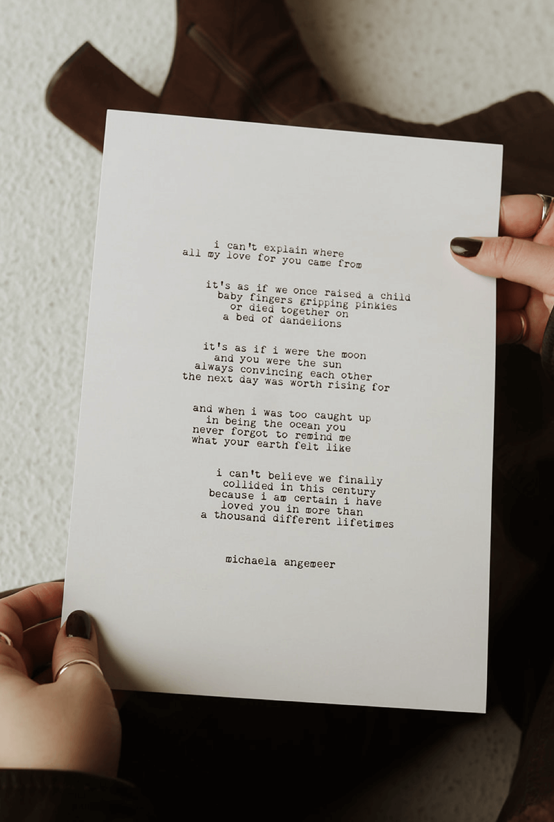 A Thousand Different Lifetimes Poetry Print