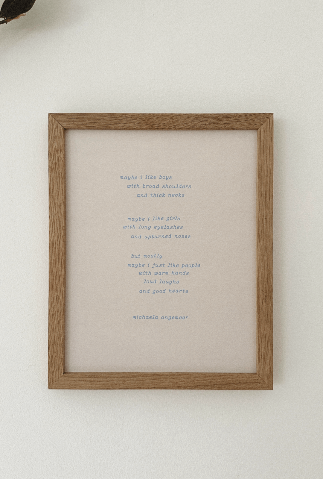 Maybe I Just Like People Poetry Print