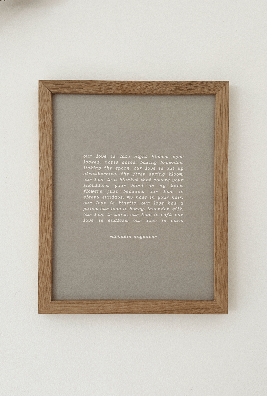 Our Love Is Ours Poetry Print