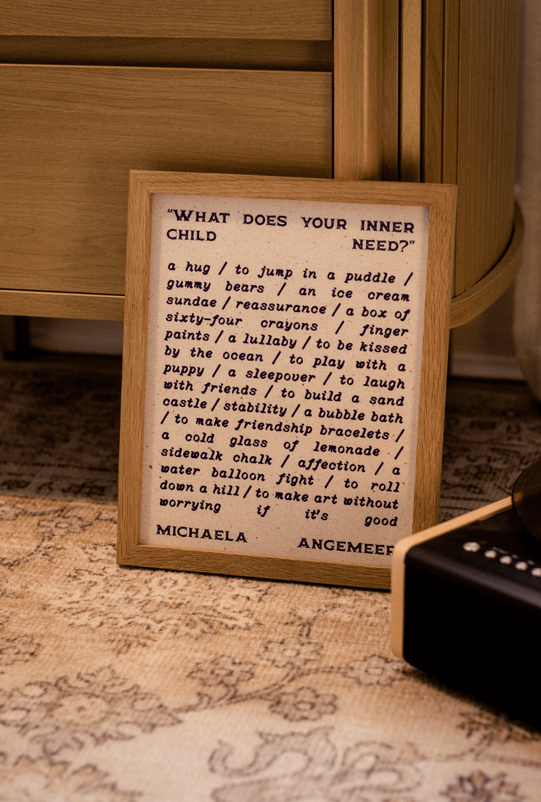 What Does Your Inner Child Need Poetry Print