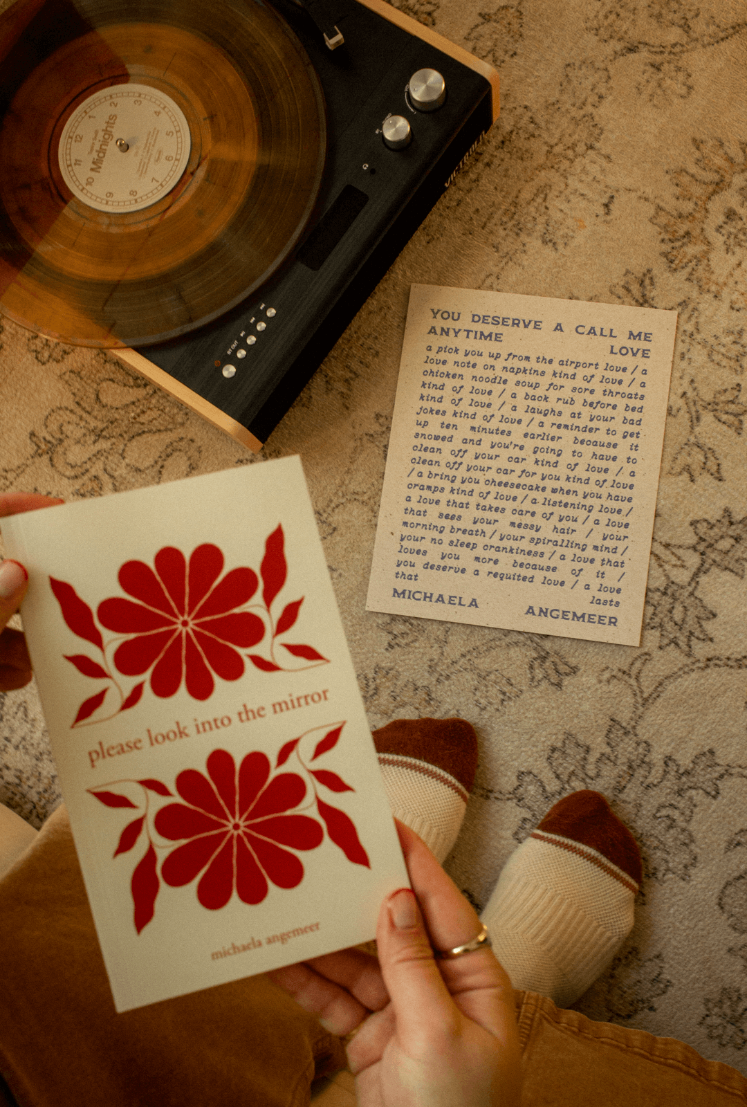 Please Look into the Mirror and You Deserve a Call Me Anytime Love Poetry Print