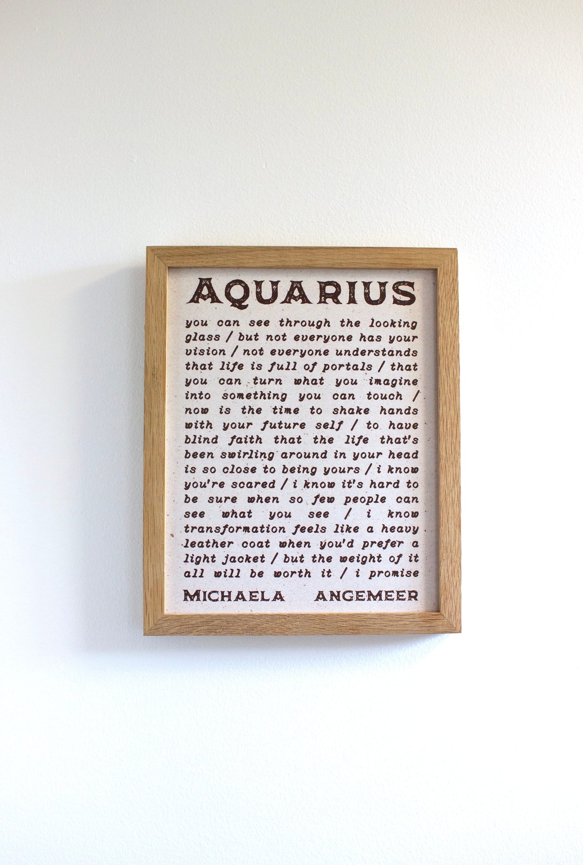 Astrological Sign Poetry Print