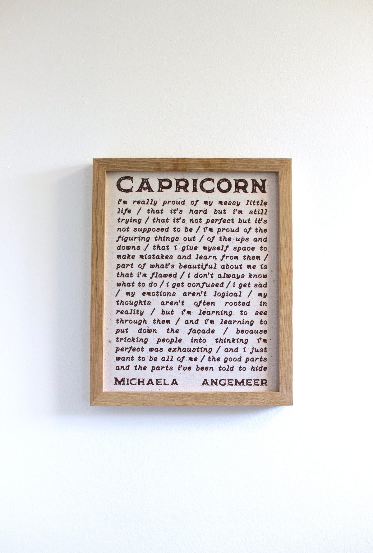 Astrological Sign Poetry Print