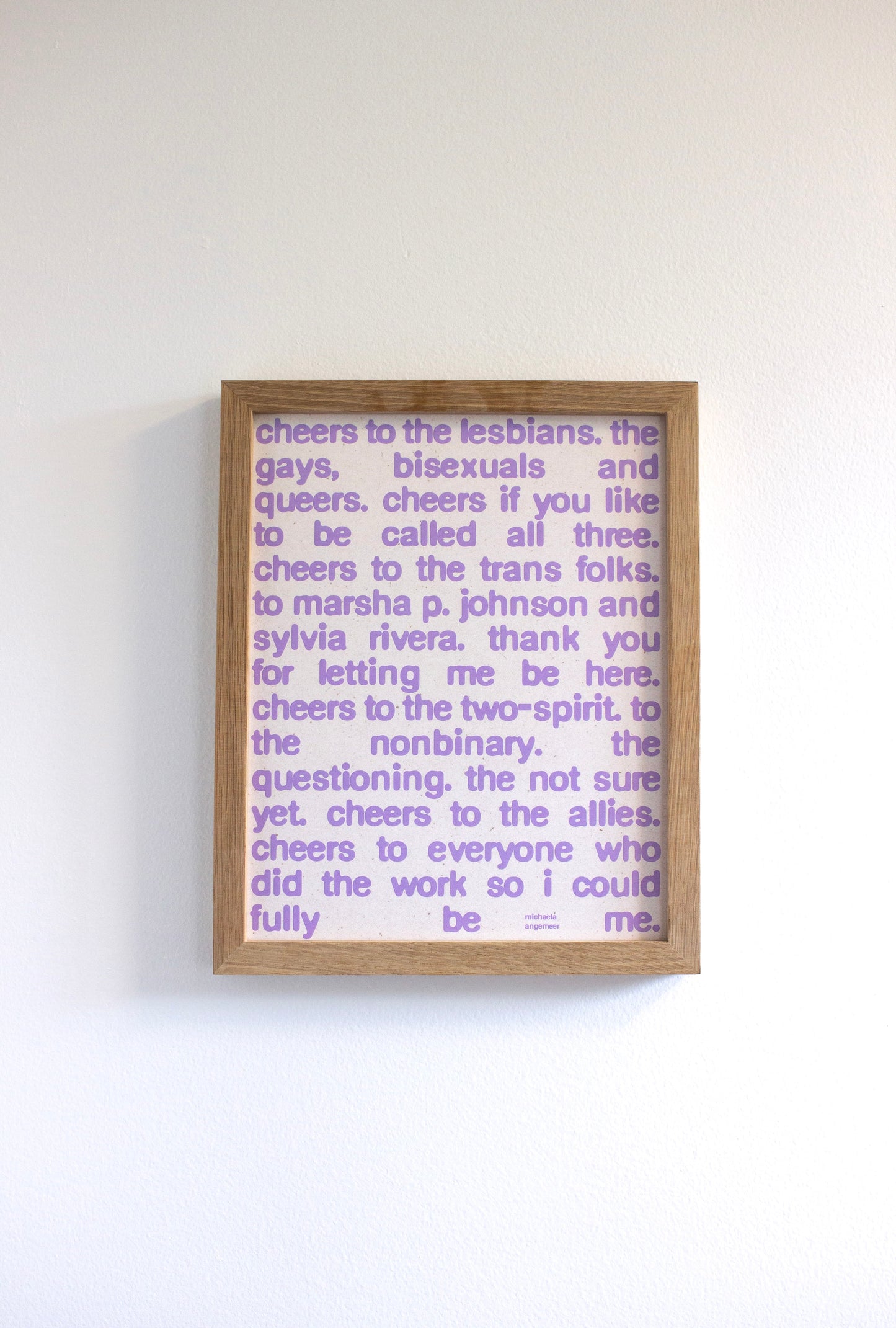 Cheers To The Queers Poetry Print