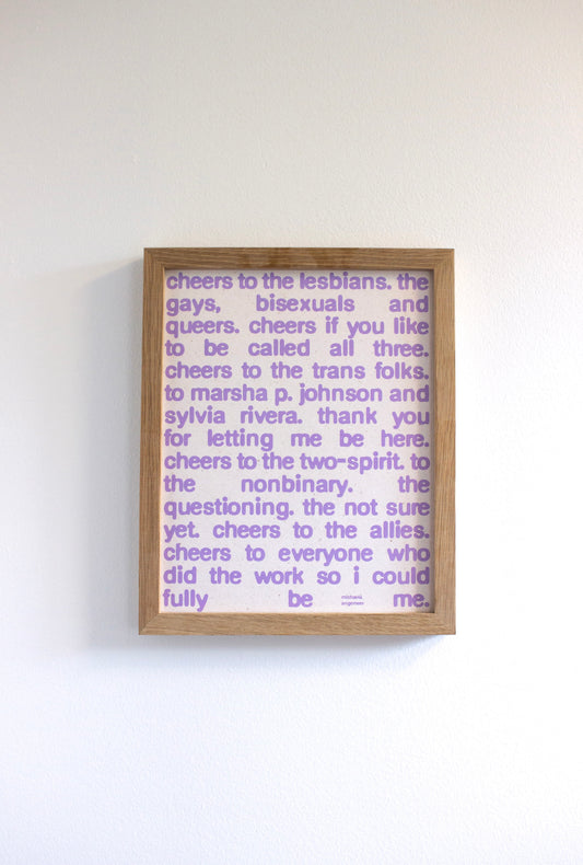 Cheers To The Queers Poetry Print