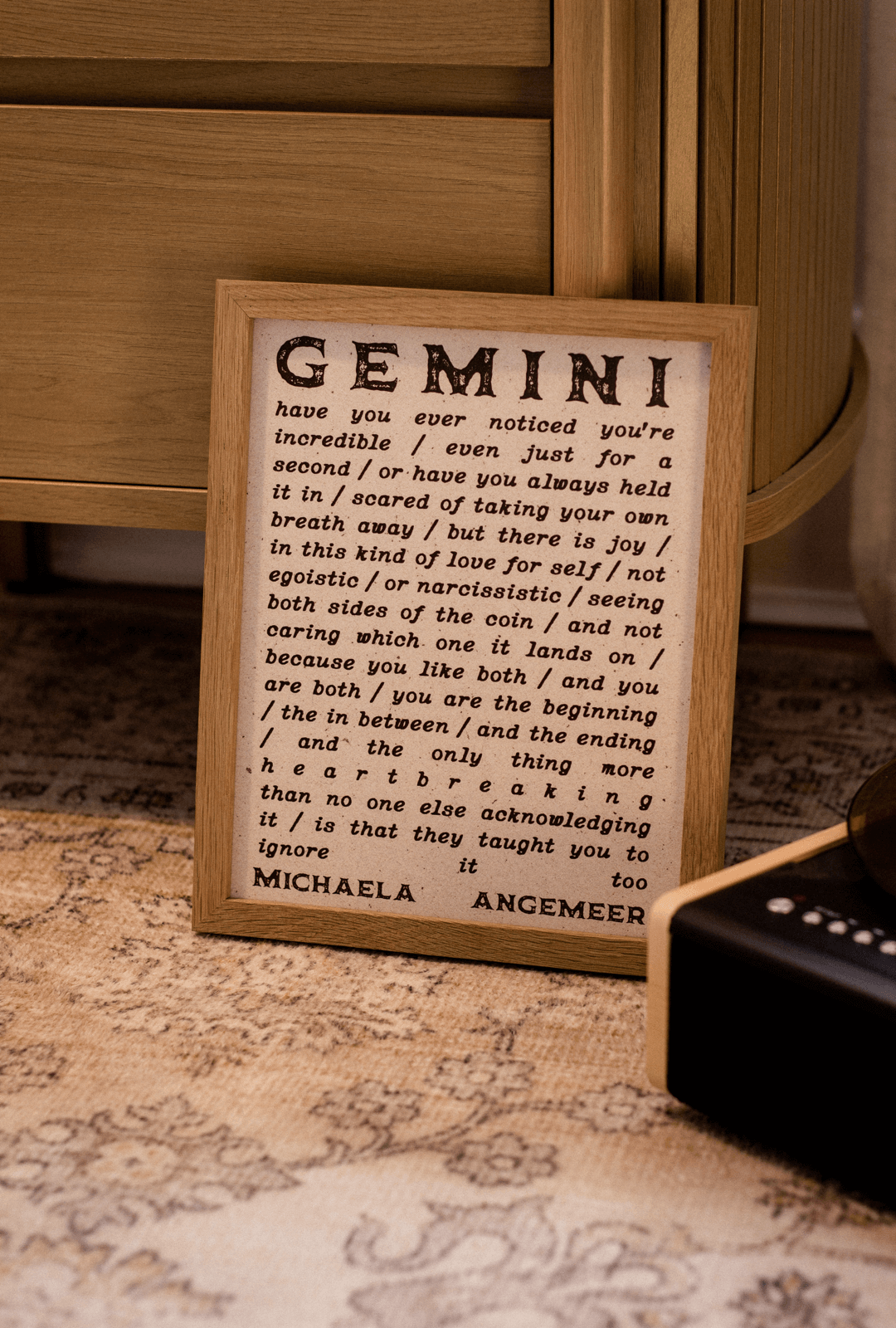 Astrological Sign Poetry Print