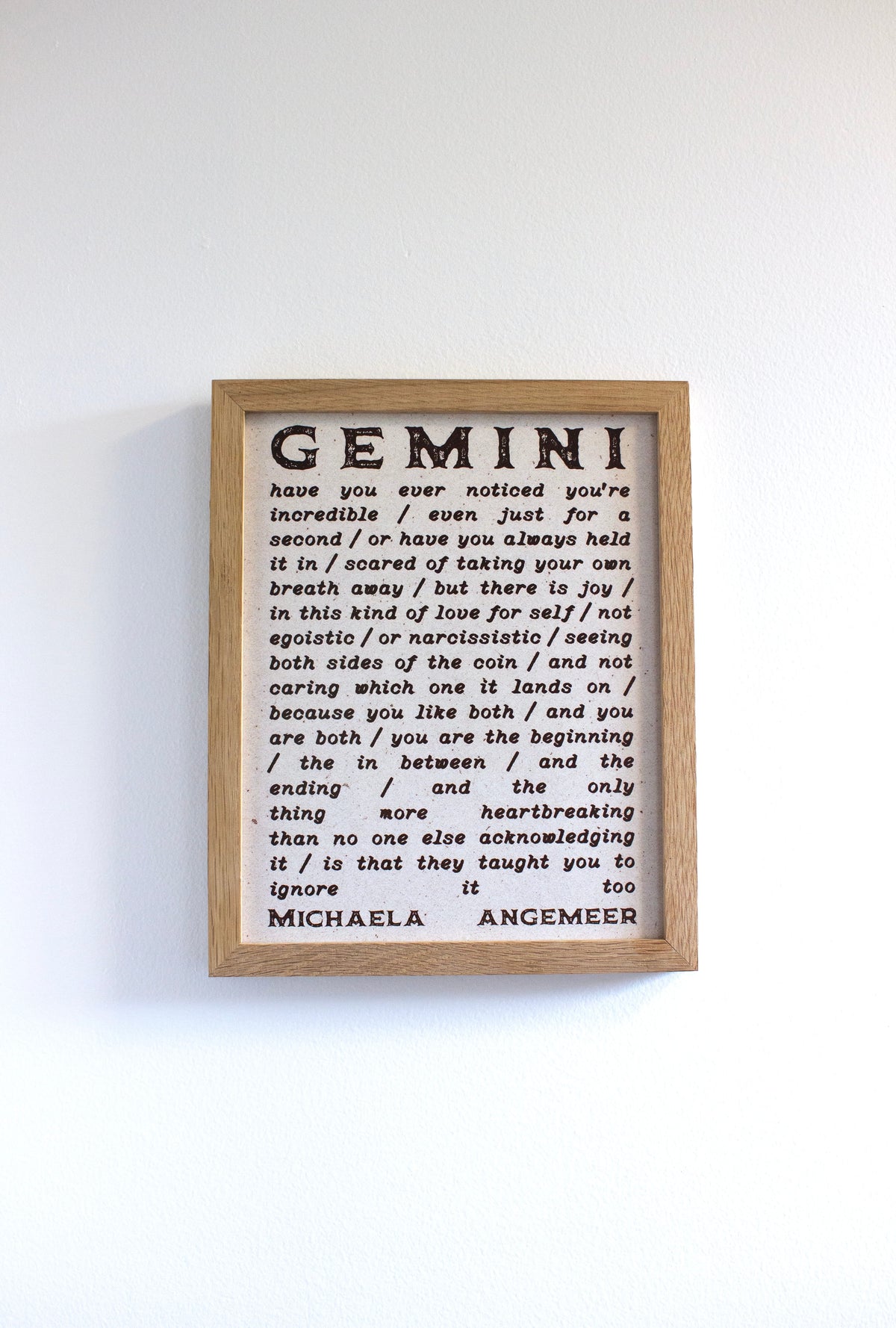 Astrological Sign Poetry Print