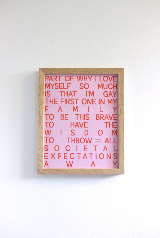 I Love Being Gay Poetry Print
