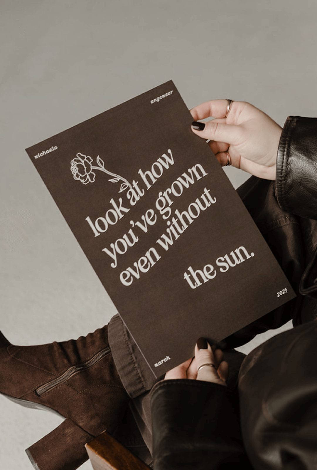 look at how you've grown brown poetry art print pitter patter shop by michaela angemeer
