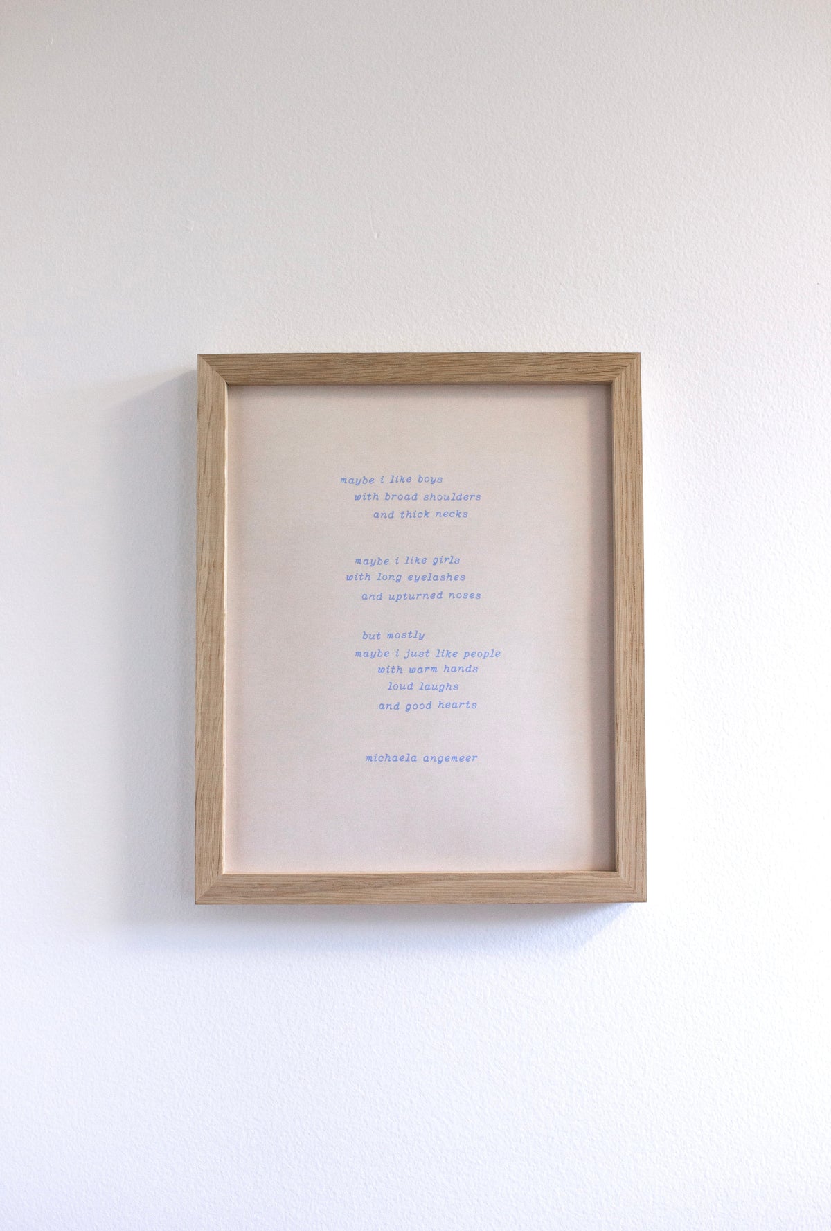 Maybe I Just Like People Poetry Print