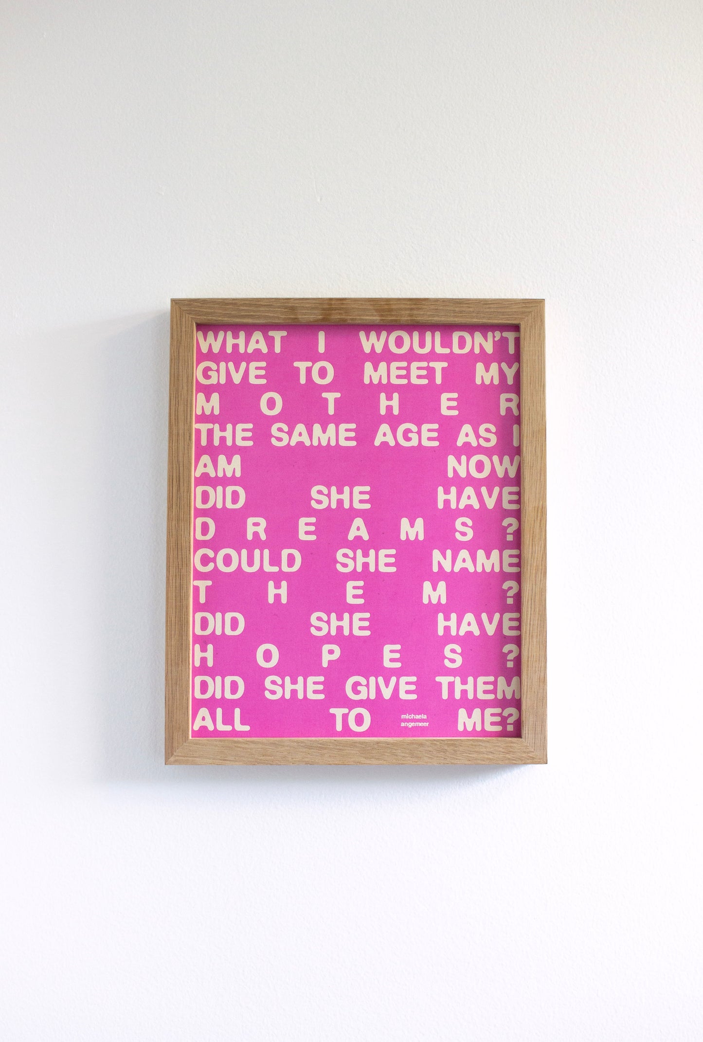 My Mother Poetry Print