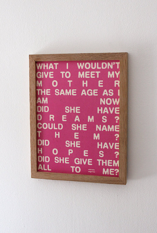 My Mother Poetry Print