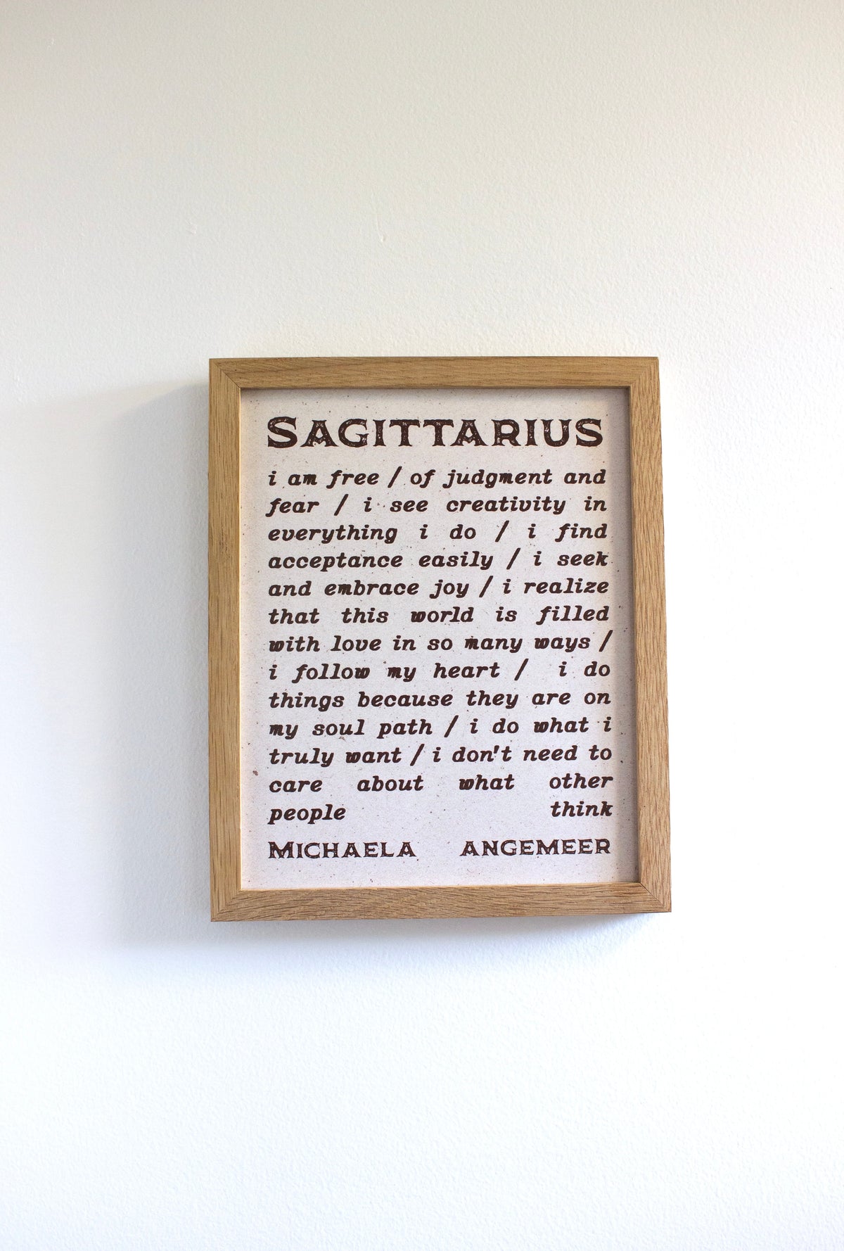 Astrological Sign Poetry Print