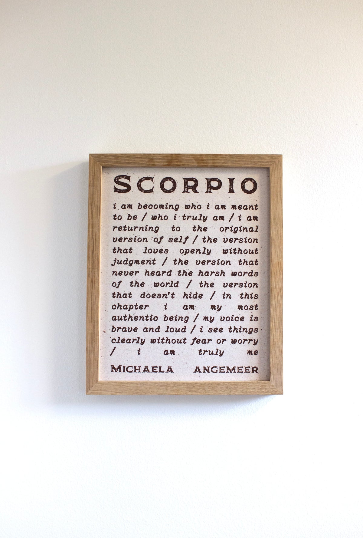 Astrological Sign Poetry Print